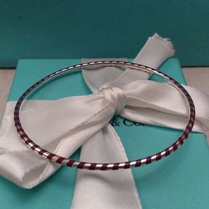 Tiffany & Co. Red Enamel Bangle Bracelet